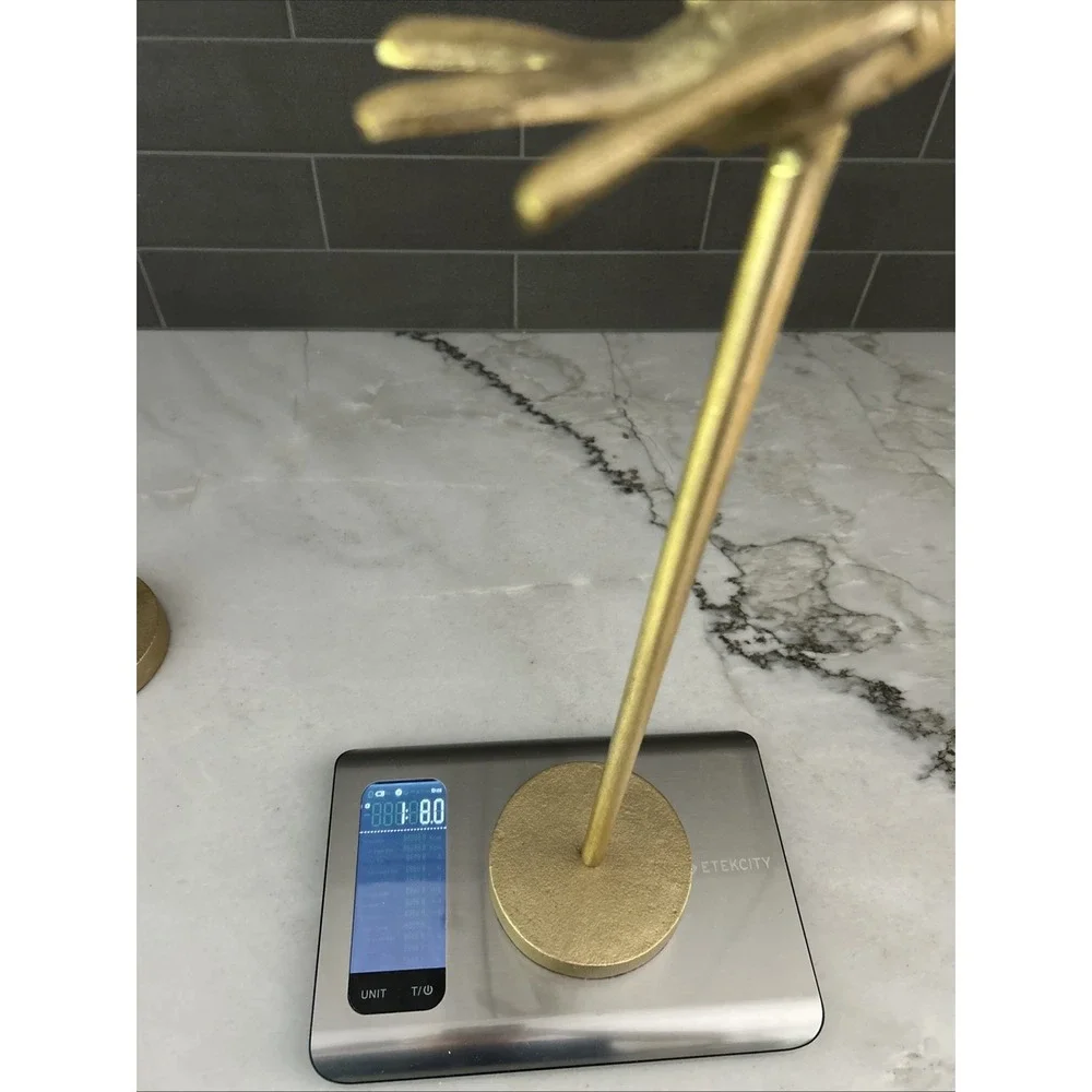 Pier 1 Gold Bird Statues Set of 2 Tall Pedestal Birds Modern Glam Decor